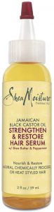 Soin des cheveux crépus : sérum Shea Moisture à l'huile ricin de Jamaïque