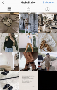 Entrepreneuriat au féminin : capture d'écran du compte Instagram de la marque The Bali Tailor dirigée par des femmes et pour des femmes.